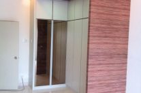 Modern coupled with wood grain design wardrobe